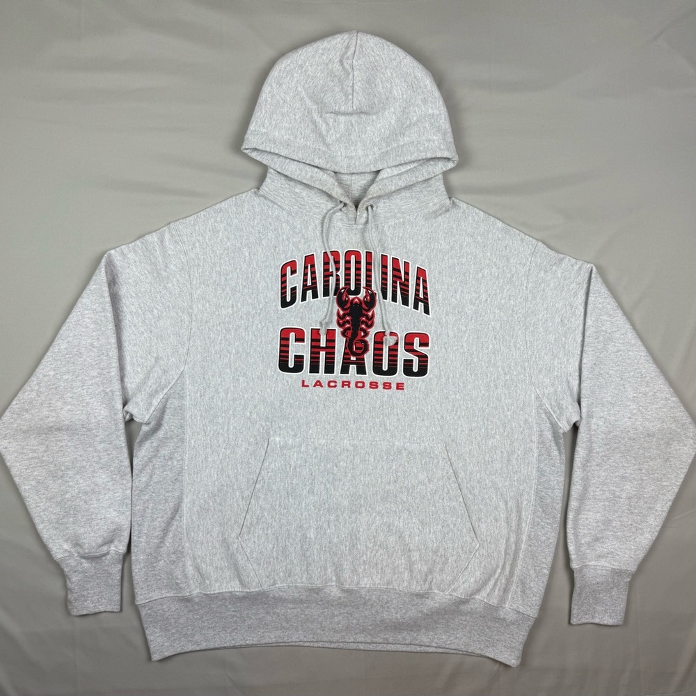 Champion Reverse Weave Carolina Chaos Mens Hoodie Sweatshirt XL Lacrosse Grey B9